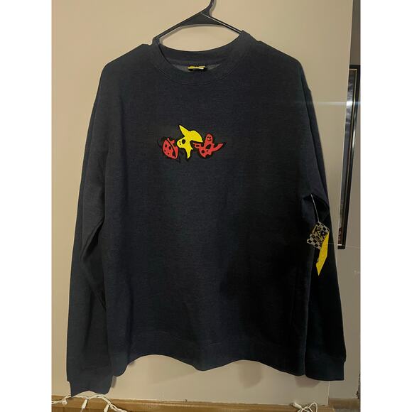 Black Sweatshirt with Banana and Ladybug Design - Picture 1 of 3